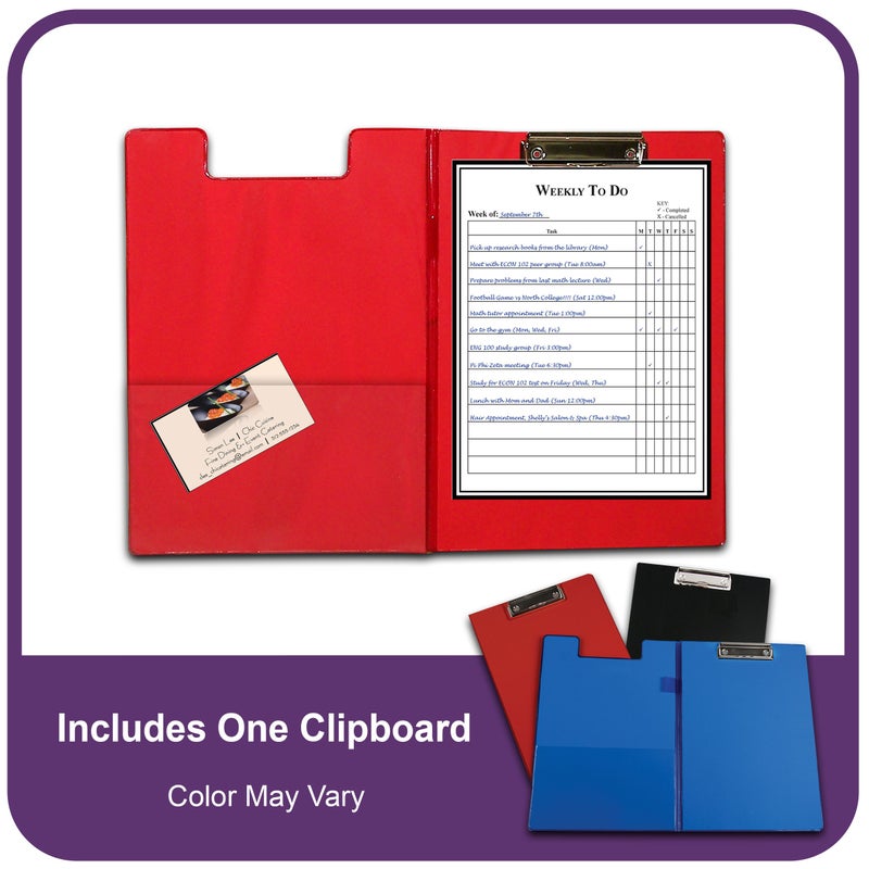 C-Line Clipboard Folder, Letter Size, Holds up to 75 Sheets, 1 Clipboard, Color May Vary (30600) - Image 2